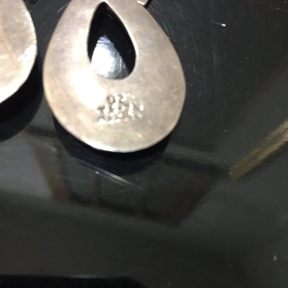 VINTAGE SILVER 925 LARGE DROP EARRINGS - Picture 4 of 6